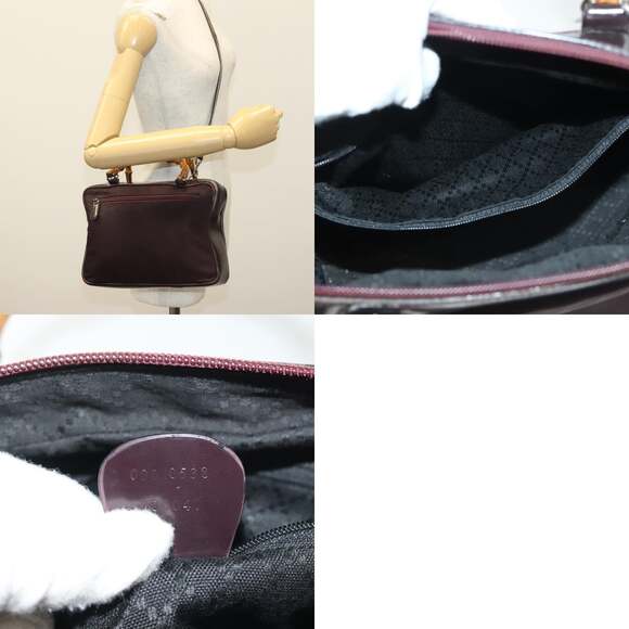 GUCCI Bamboo Hand Bag Nylon Black Silver 000 000 - Picture 13 of 13